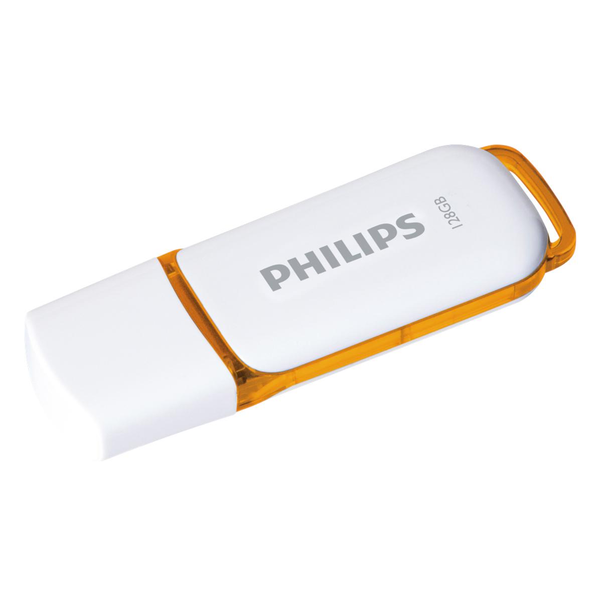 Philips FM12FD75B/00, 128 GB, USB A tipo, 3.2 Gen 1 (3.1 Gen 1), Dangtelis, 8 g, Oranžinė, Balta
