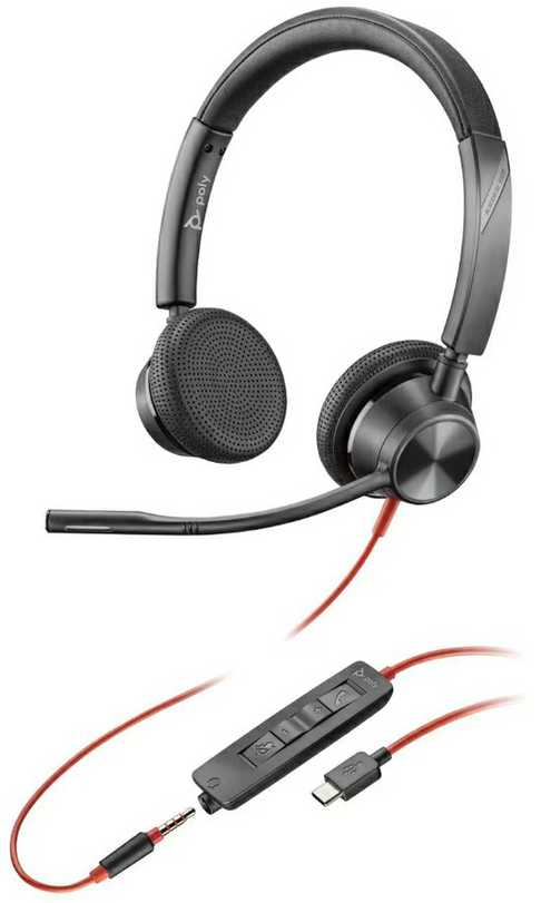 POLY Blackwire 3325 Laidinės ausinės, USB-C, Juoda