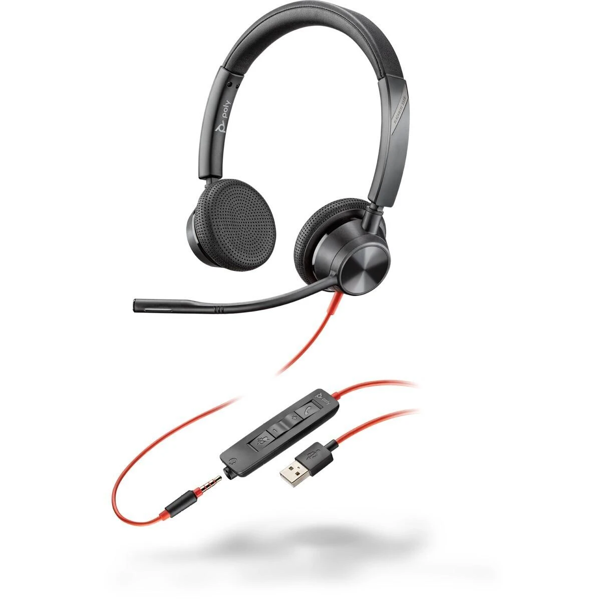 Hewlett Packard (HP) Laidinės ausinės Jack 3,5 mm / USB A Poly Blackwire C3325 juodas