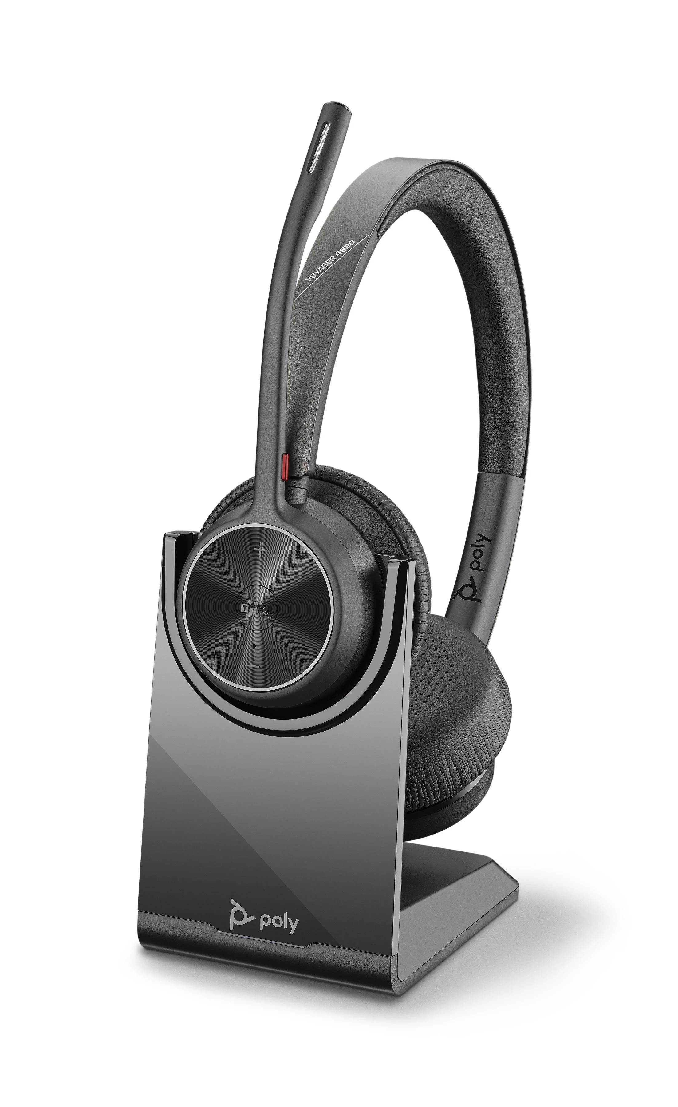 „Poly Plantronics Voyager 4320 UC“ „Bluetooth“ ausinės, binauralinis, nano raktas su USB-C, įkrovimo dėklas, sertifikuotas MS
