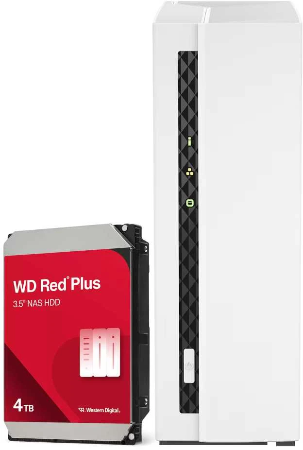 Serveris QNAP TS-133 4TB WD Raudona Plus NAS rinkinys NAS su 1x 4TB WD Raudona Plus 3,5 colio SATA kietuoju disku
