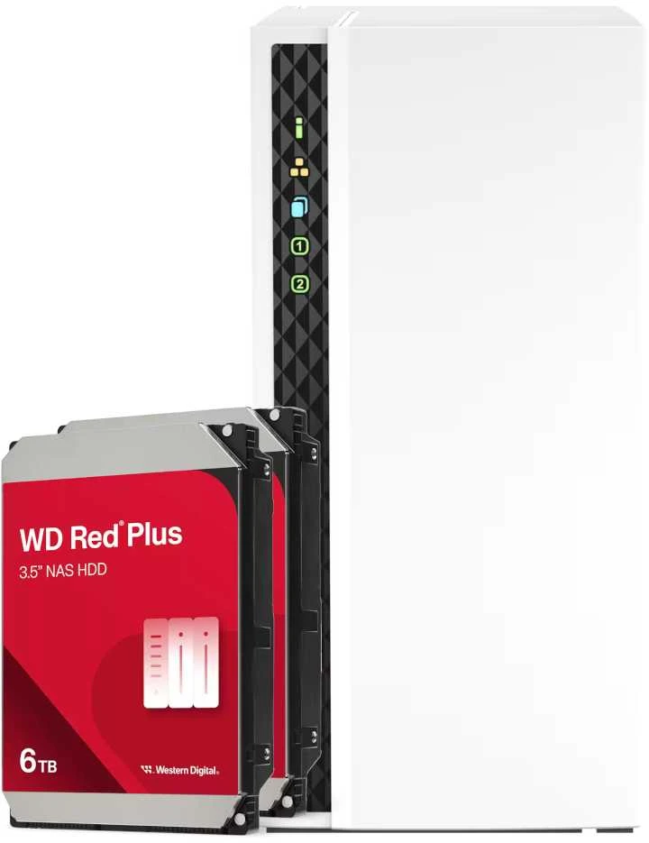 Serveris QNAP TS-233 12TB WD Raudona Plus NAS paketas su 2x 6TB WD Raudona Plus 3,5 colio SATA kietuoju disku