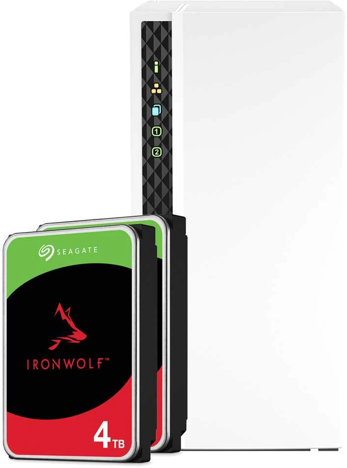 Serveris QNAP TS-233 8TB Seagate IronWolf NAS NAS rinkinys, įskaitant 2x 4TB Seagate IronWolf 3,5 colio SATA kietąjį diską