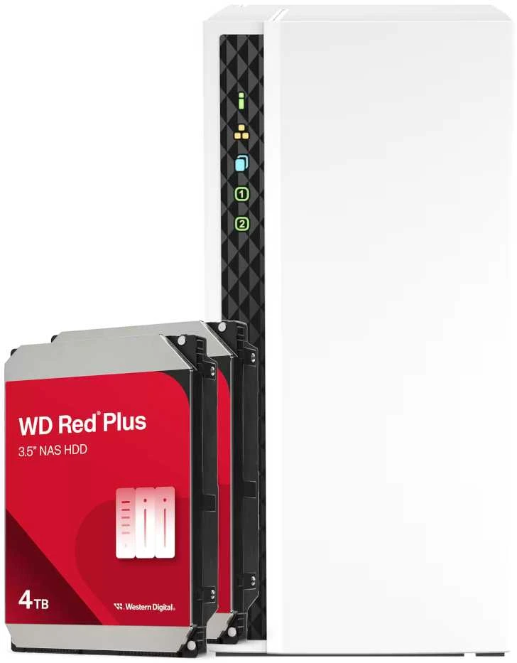 Serveris QNAP TS-233 8TB WD Raudona Plus NAS rinkinys NAS su 2x 4TB WD Raudona Plus 3,5 colio SATA kietuoju disku