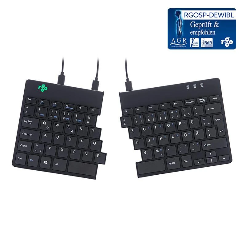 R Go Tools BREAK ERGONOM Klaviatūra QWERTZ - DE Juodas su laidu
