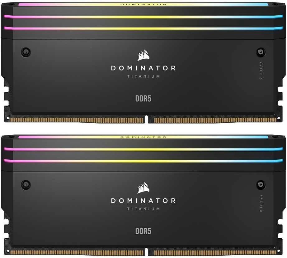 Stacionarių kompiuterių atmintis CORSAIR RAM DOMINATOR TITANIUM CMP64GX5M2B6400C32 RGB 64GB (2 x 32GB), Juodos spalvos
