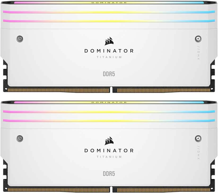 Stacionarių kompiuterių atmintis CORSAIR RAM DOMINATOR TITANIUM CMP32GX5M2B6000C30W RGB 32GB (2 x 16GB), Baltos spalvos
