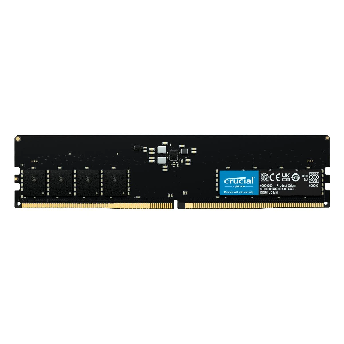 Crucial DDR5 operatyviosios atminties modulis, juoda plokštė