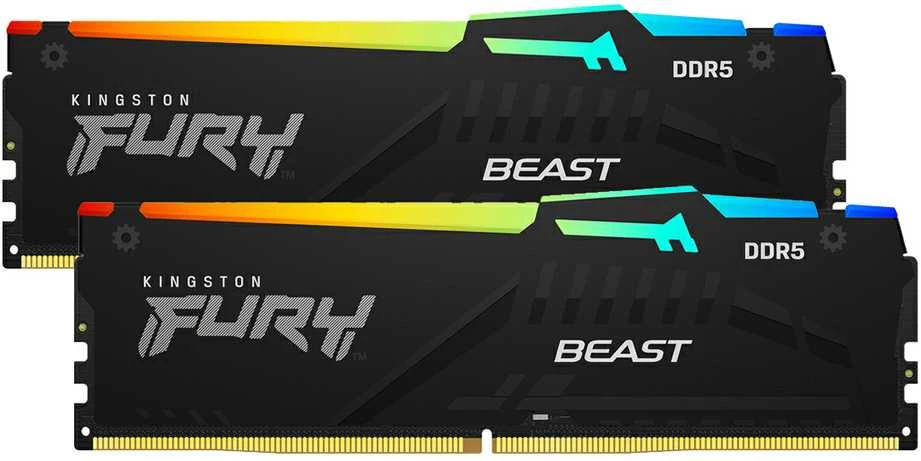 RAM KINGSTON 32GB 6000MT/s DDR5 CL36 DIMM FURY Beast RGB EXPO rinkinys (2 vnt.)