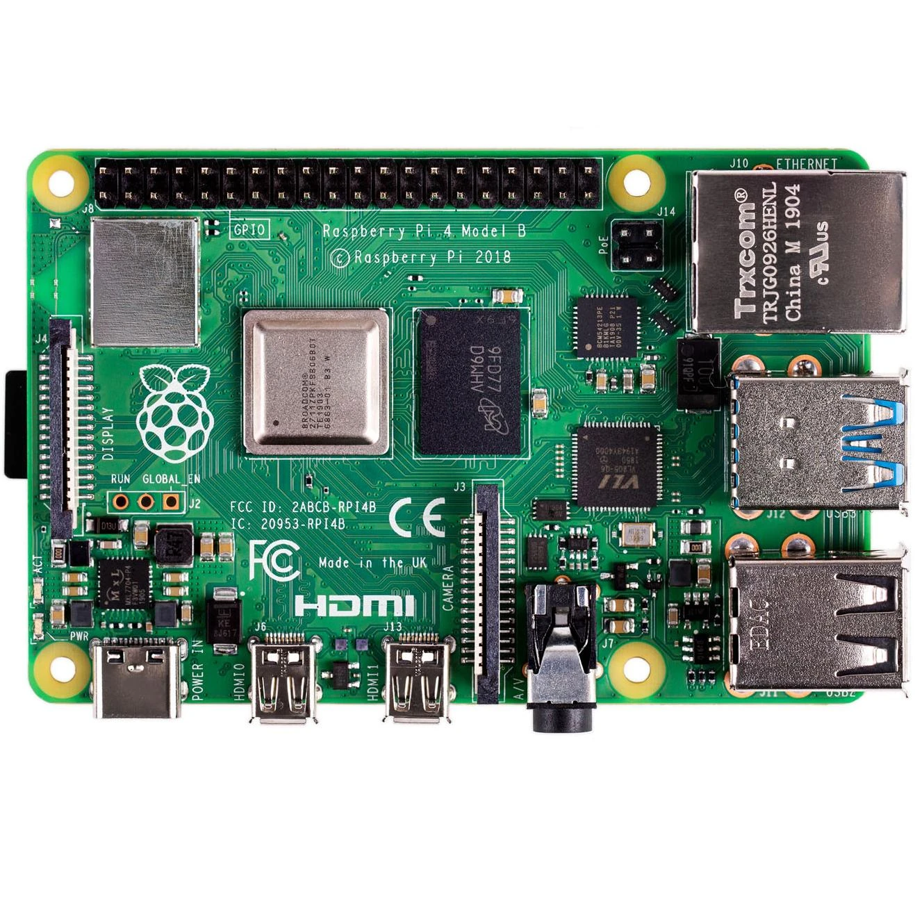 Raspberry Pi 4 modelis B WiFi DualBand Bluetooth 2GB RAM 1.8GHz