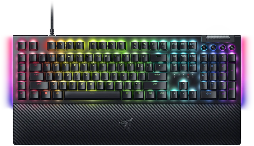 Razer BlackWidow V4 Klaviatūra žaidimams, USB - Geltona Switch, juodas