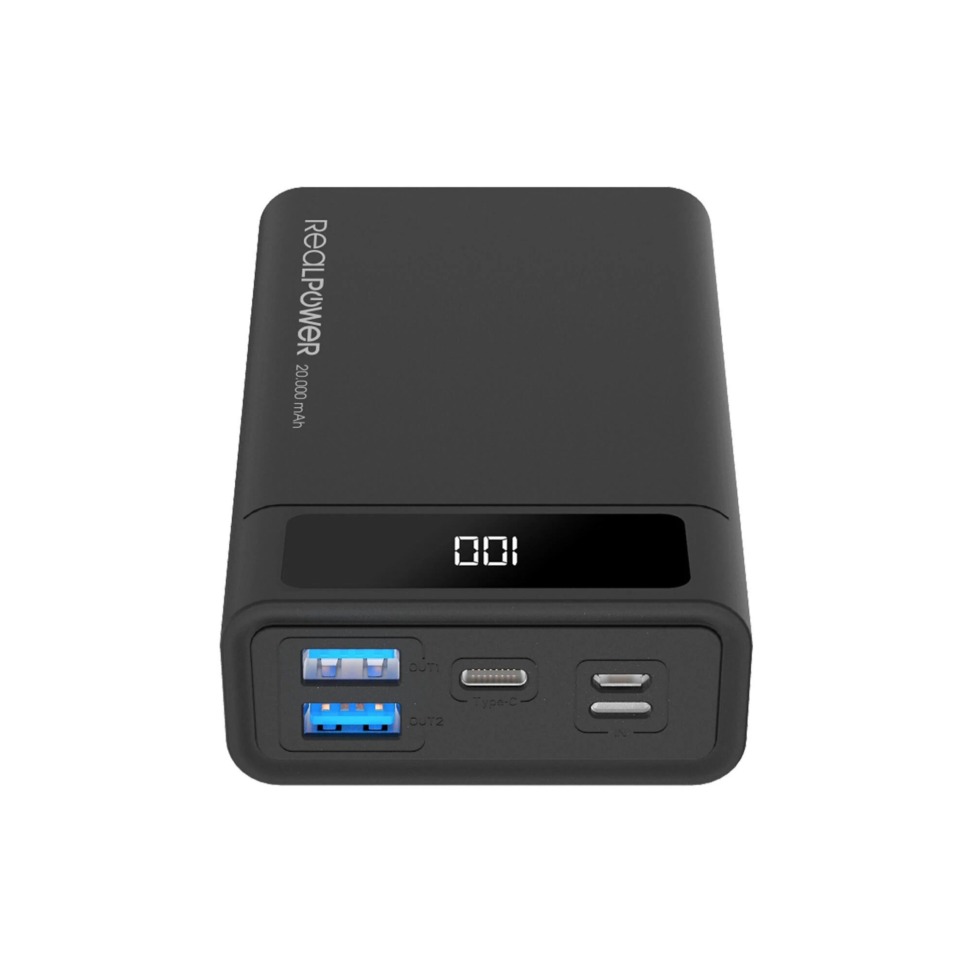 Carruzzo RealPower PB-20k PD 20000 mAh Juoda