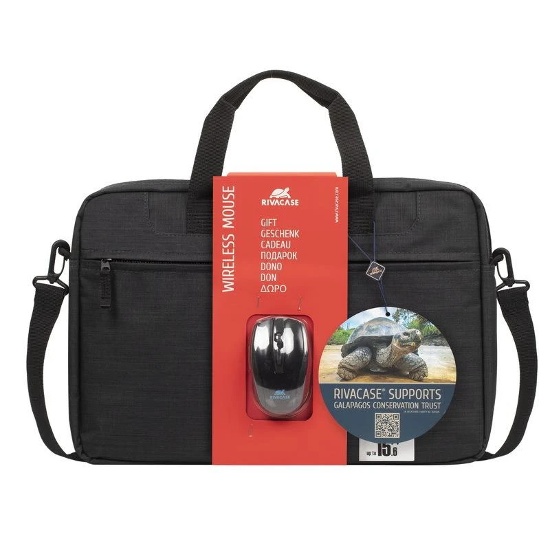 Rivacase Dėklas 8038 Juodas 15.6" + Belaidė pelė