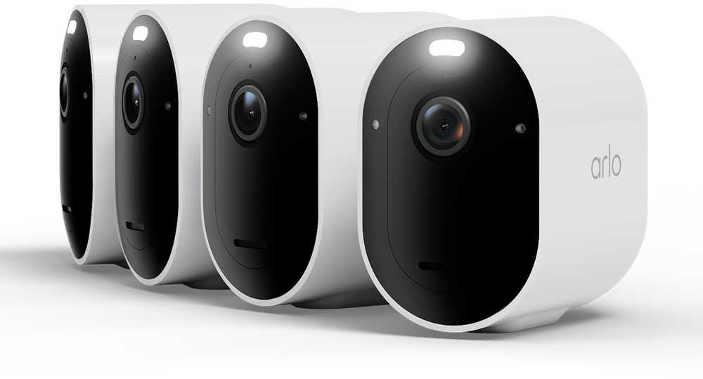 Arlo Pro 6 2K+ apsaugos kamera, 4 kamerų, IP apsaugos kamera, lauko, laidinė ir belaidė, 7,5 m, „Amazon Alexa“ ir „Google Assistant“, automatinė
