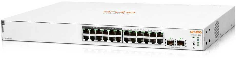 Šakotuvas „Hewlett Packard“ (HP) „HPE Networking Instant On 1830“ 26 prievadų „PoE+“ jungtis [24x Gigabit LAN, 2x SFP, „PoE+ 195W“]