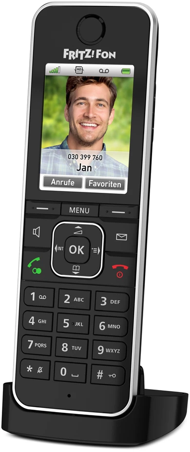 Šakotuvas FRITZ!Fon C6 DECT-Telefonas, Juodas Schnurloses Telefonas mit Farbdisplay
