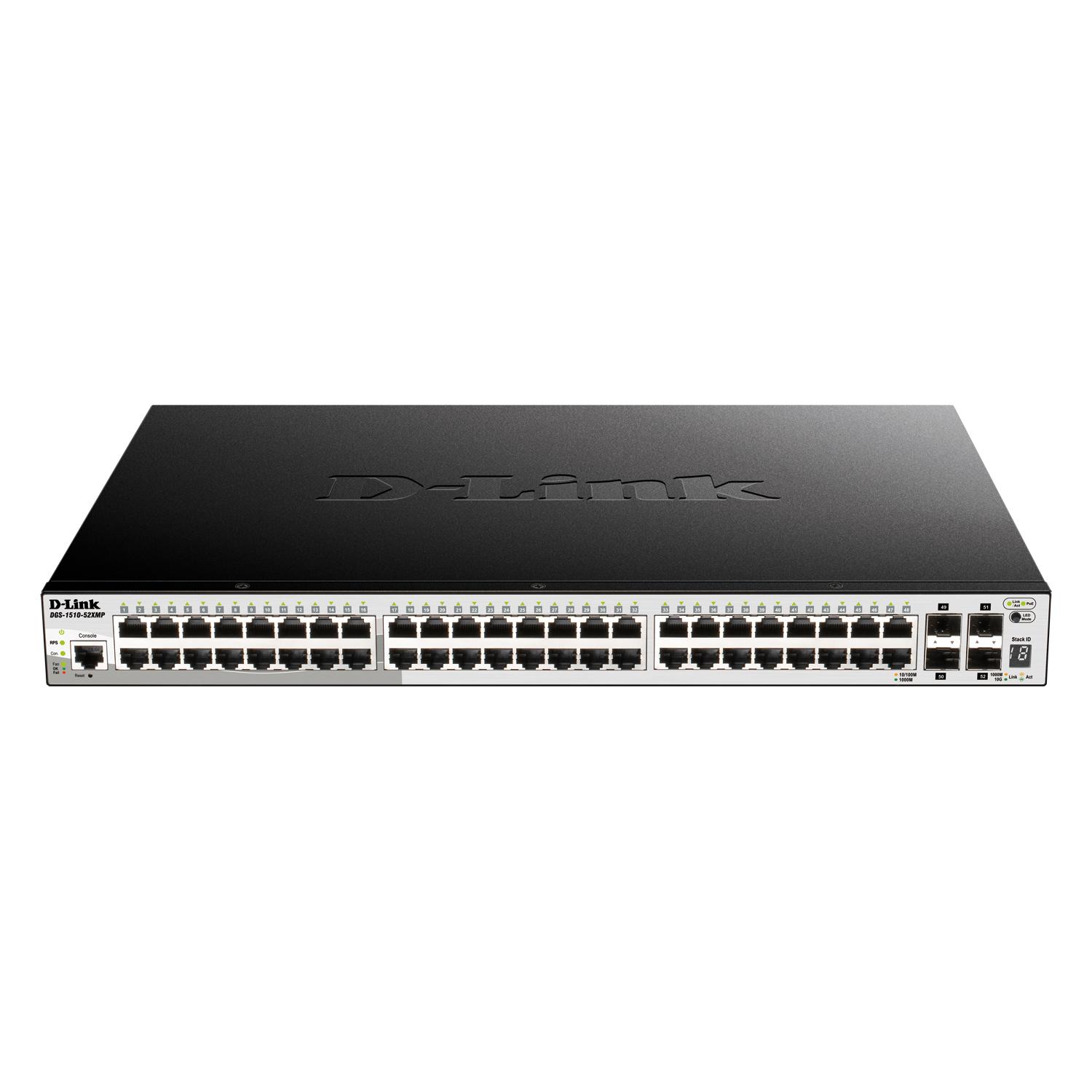 Šakotuvas D-Link DGS-1510-52XMP 52 prievadų valdomas jungiklis
