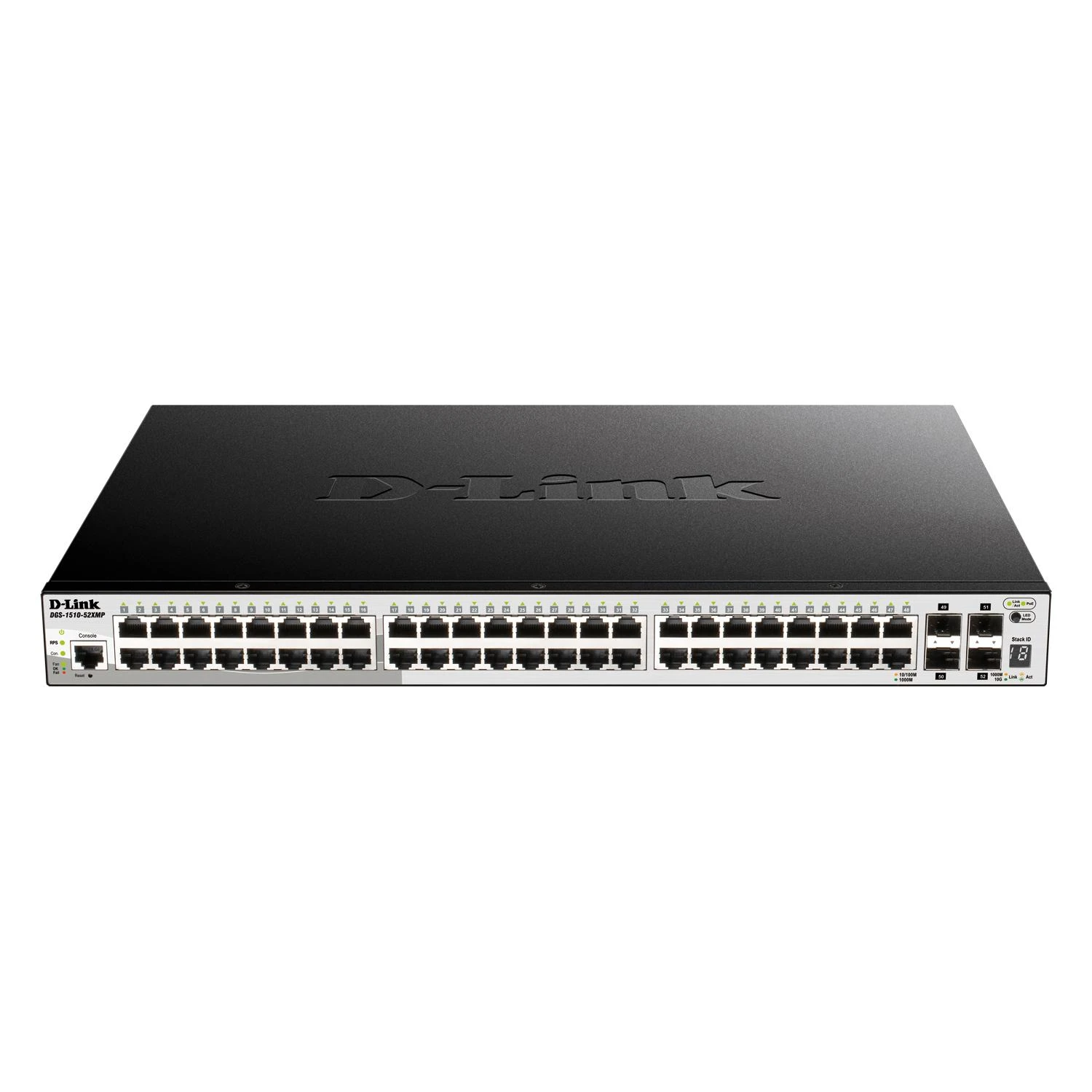 Šakotuvas D-LINK 52-Port Smart Managed PoE+ Gigabit Stack Switch 4x 10G dlink žalias 3.0 48x 10/100/1000Mbit/s TP RJ-45 PoE Port 802.3at