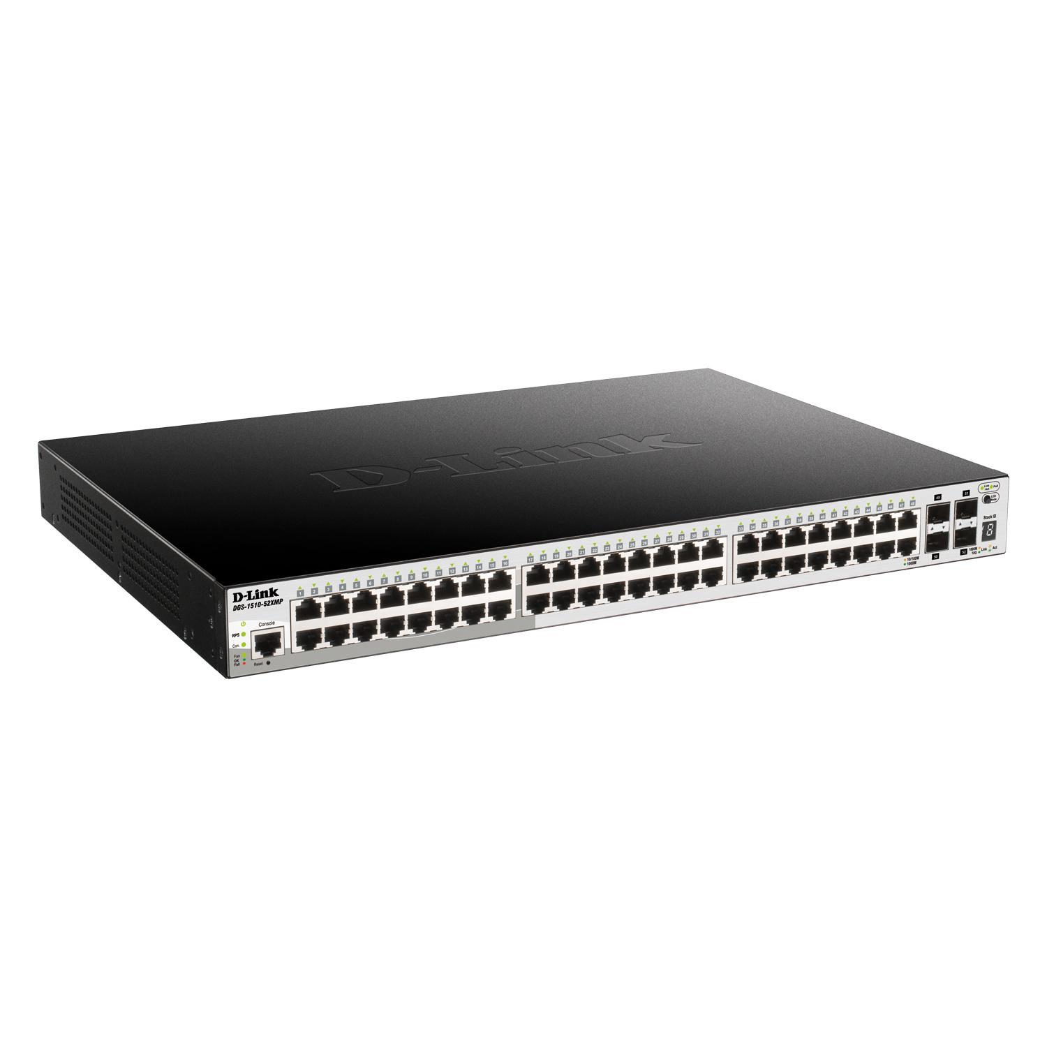 Šakotuvas D-Link DGS-1510-52XMP 52 prievadų valdomas jungiklis