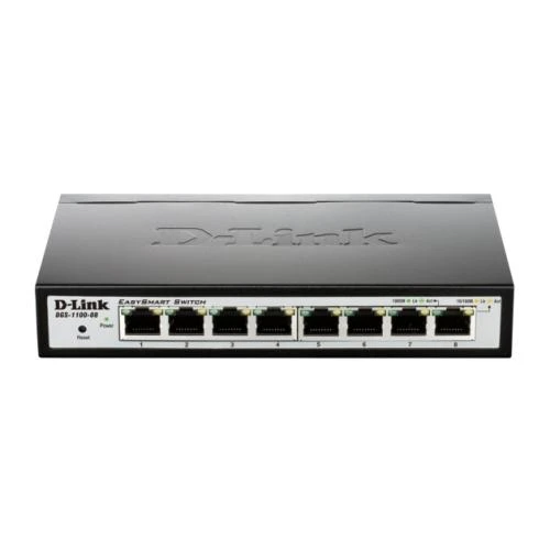 Šakotuvas D-LINK EasySmart valdomas jungiklis 8 prievadų Gigabit PoE / PoE+