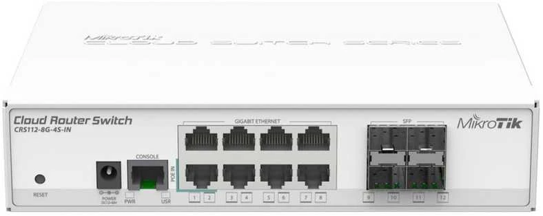 Maršrutizatorius MIKROTIK CRS112-8P-4S-IN PoE komutatorius 8x RJ45 1000Mb/s 4x SFP