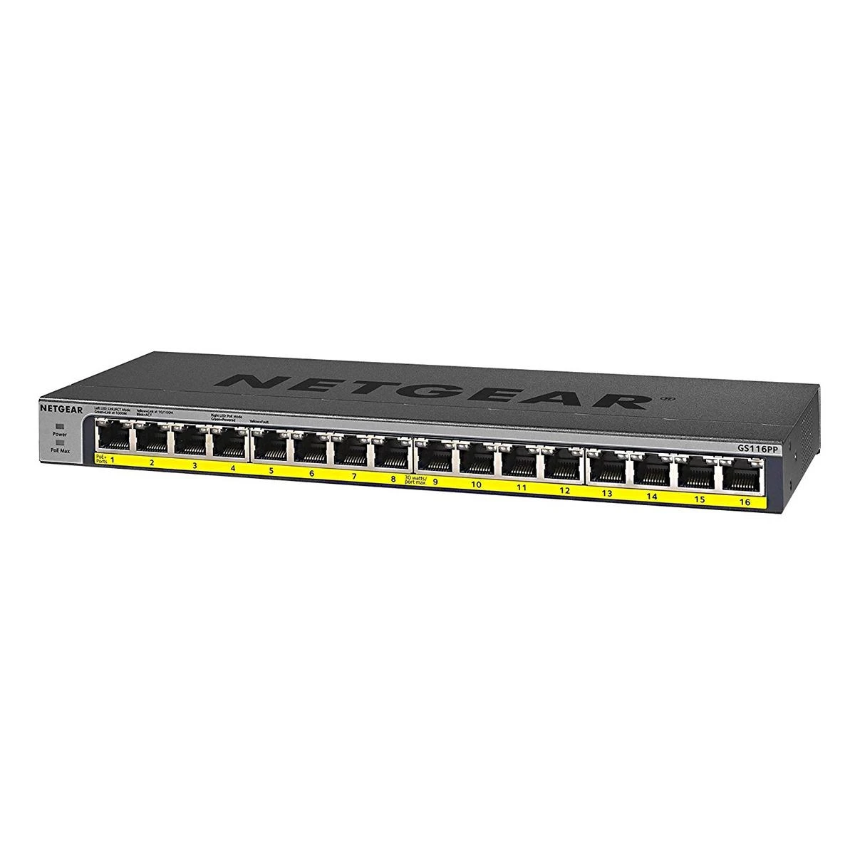 Jungiklis PoE NETGEAR GS116PP-100EUS (16x 10/100/1000Mbps)
