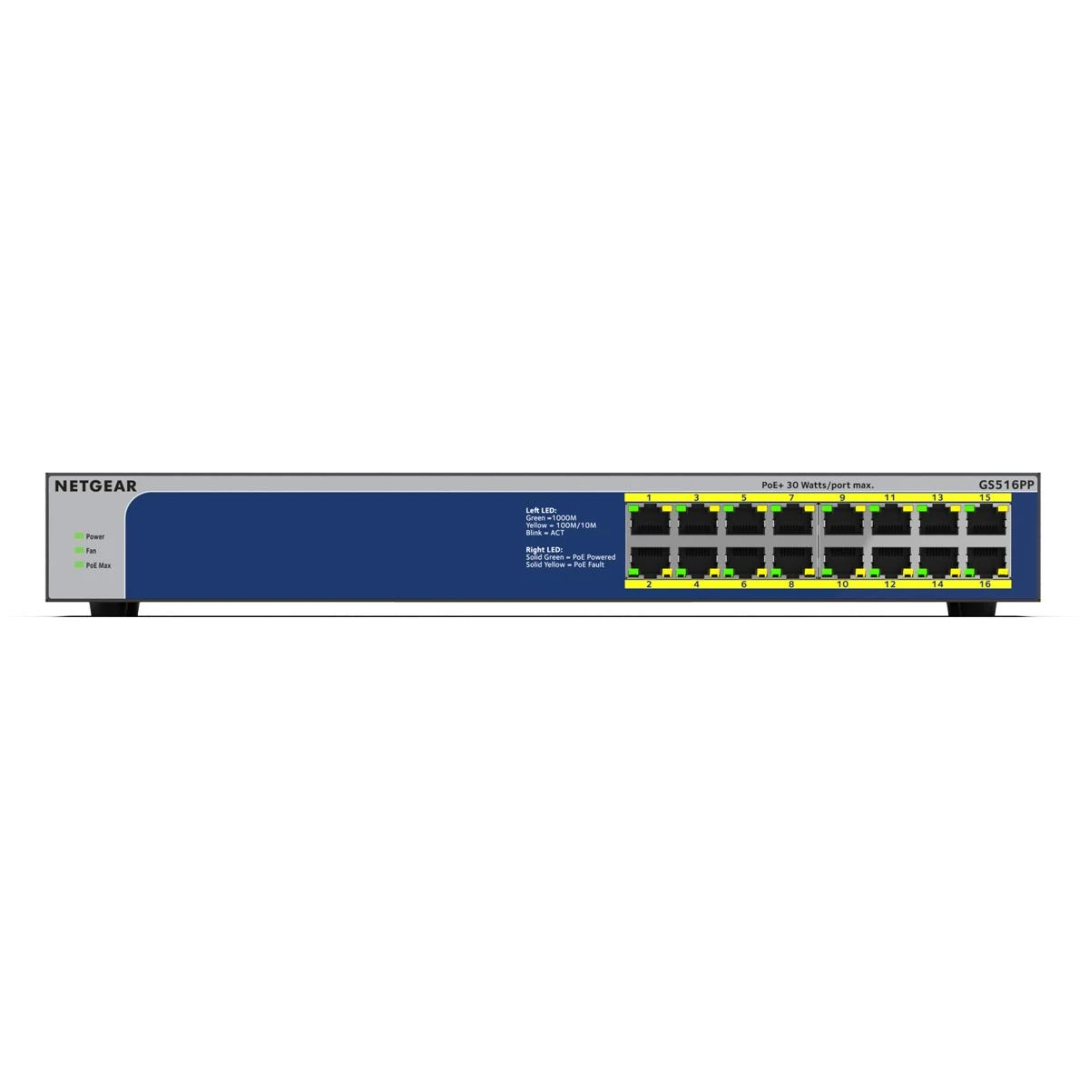 Šakotuvas Netgear Switch GS516PP (GS516PP-100EUS) (GS516PP100EUS)