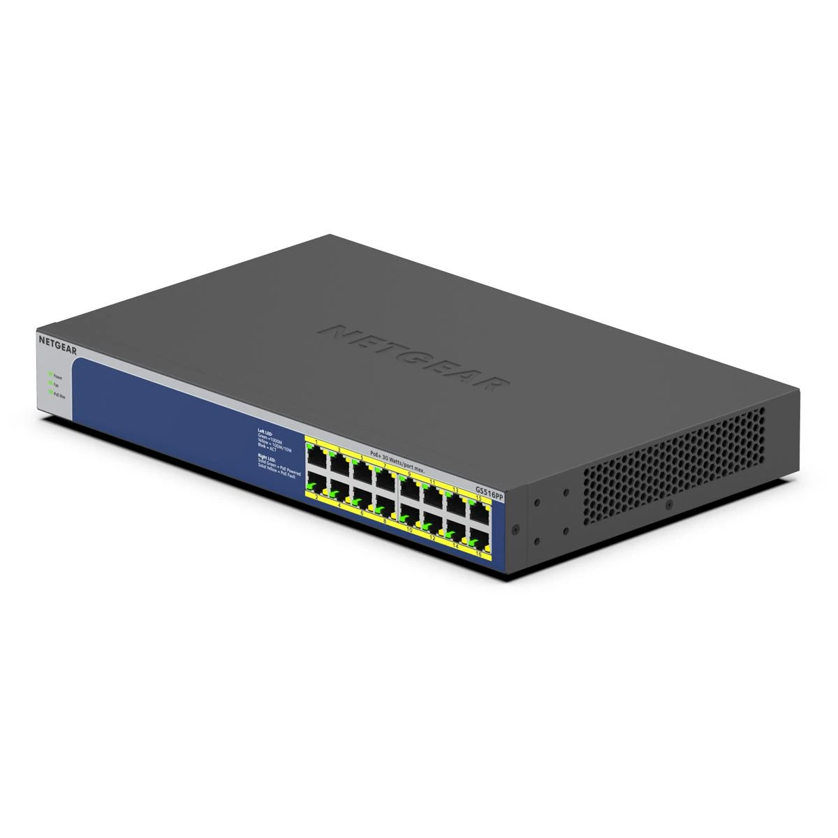Šakotuvas Netgear Switch GS516PP (GS516PP-100EUS) (GS516PP100EUS)