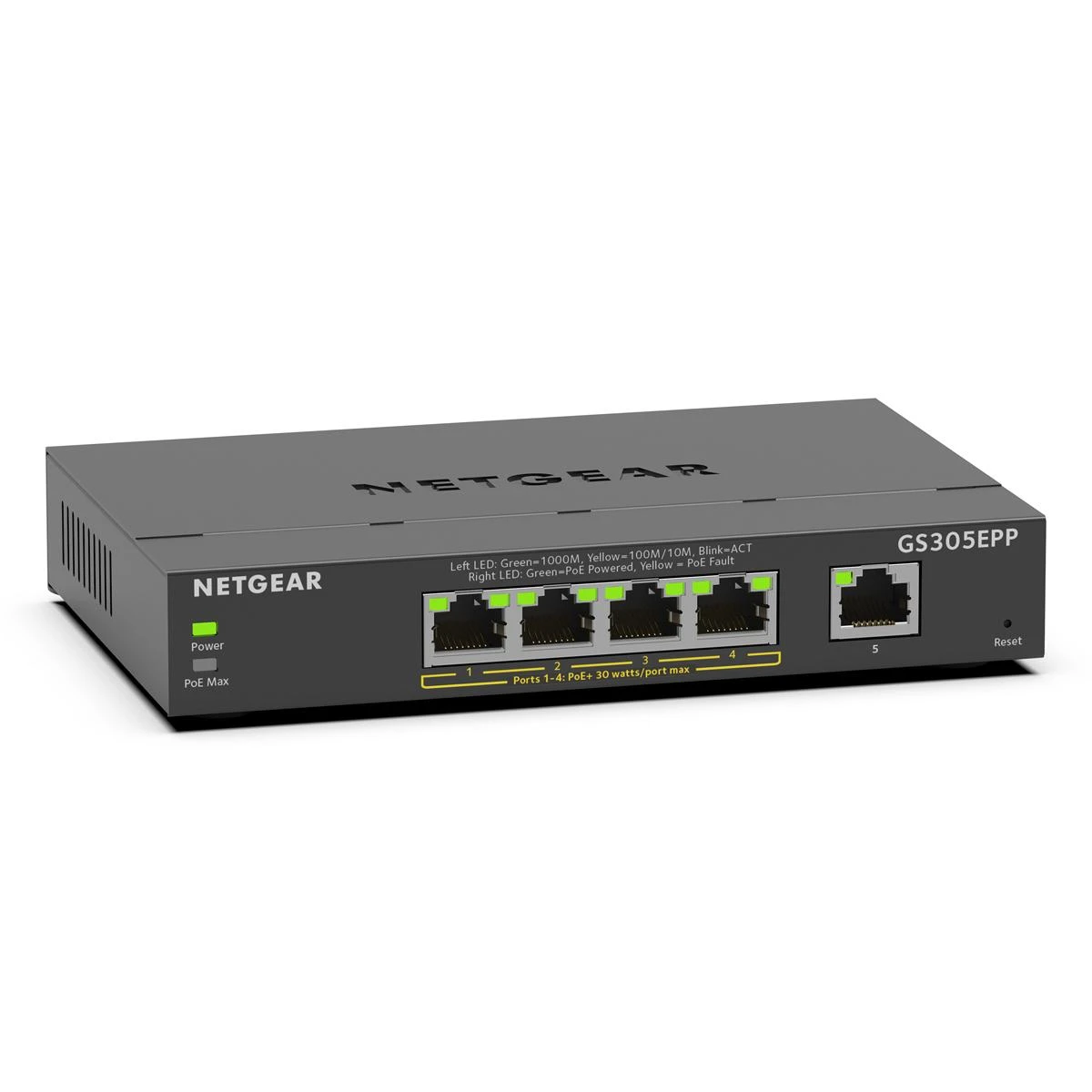 Šakotuvas NETGEAR 5PT GE Plus jungiklis W/HI-PWR POE+