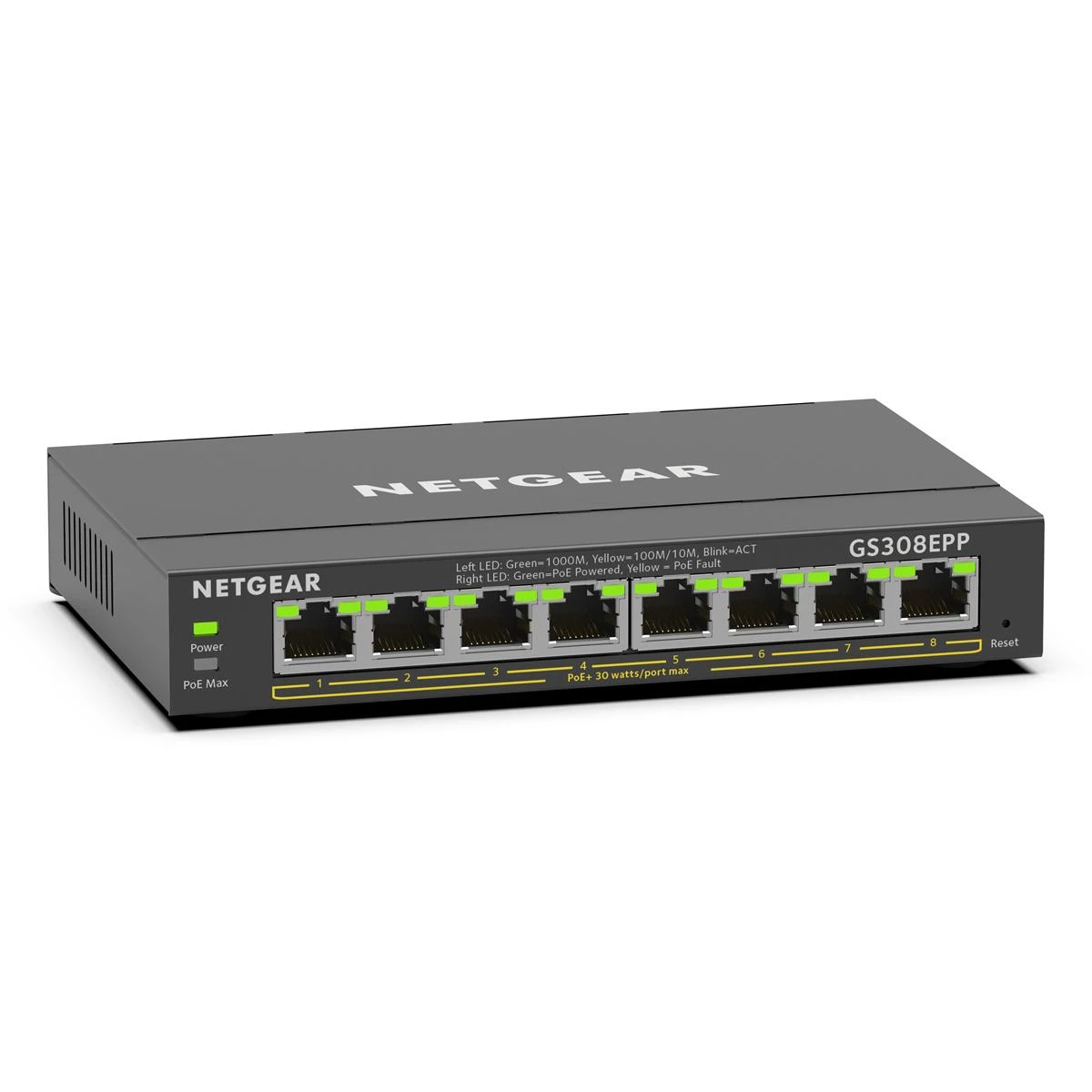 Šakotuvas Jungiklis NETGEAR 8x GE GS308EPP-100PES