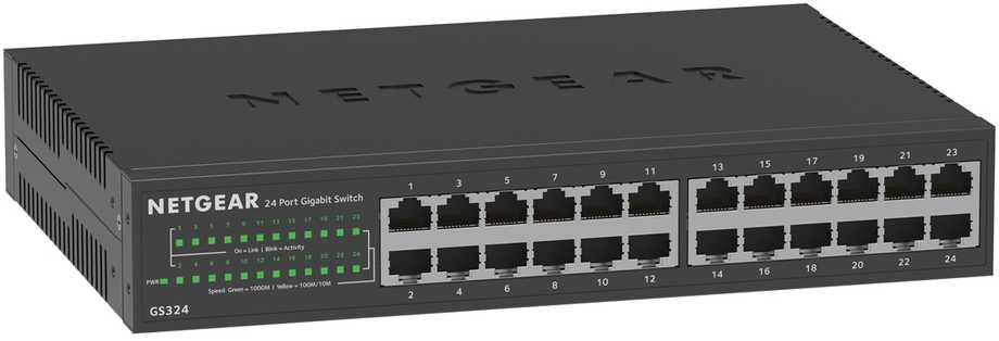 Šakotuvas NETGEAR GS324v2 nevaldomas jungiklis [24x Gigabit Ethernet]