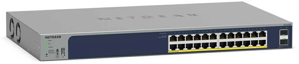 NETGEAR GS724TPP 24 prievadų Gigabit Smart Switch 380 W PoE+ biudžetas, 2x SFP+ prievadai