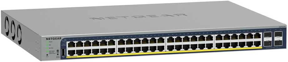 Šakotuvas NETGEAR 52 port GE POE+ Smart Managed Pro Switch su debesų valdymu ir 1 metų Insight prenumerata Gs752Tp