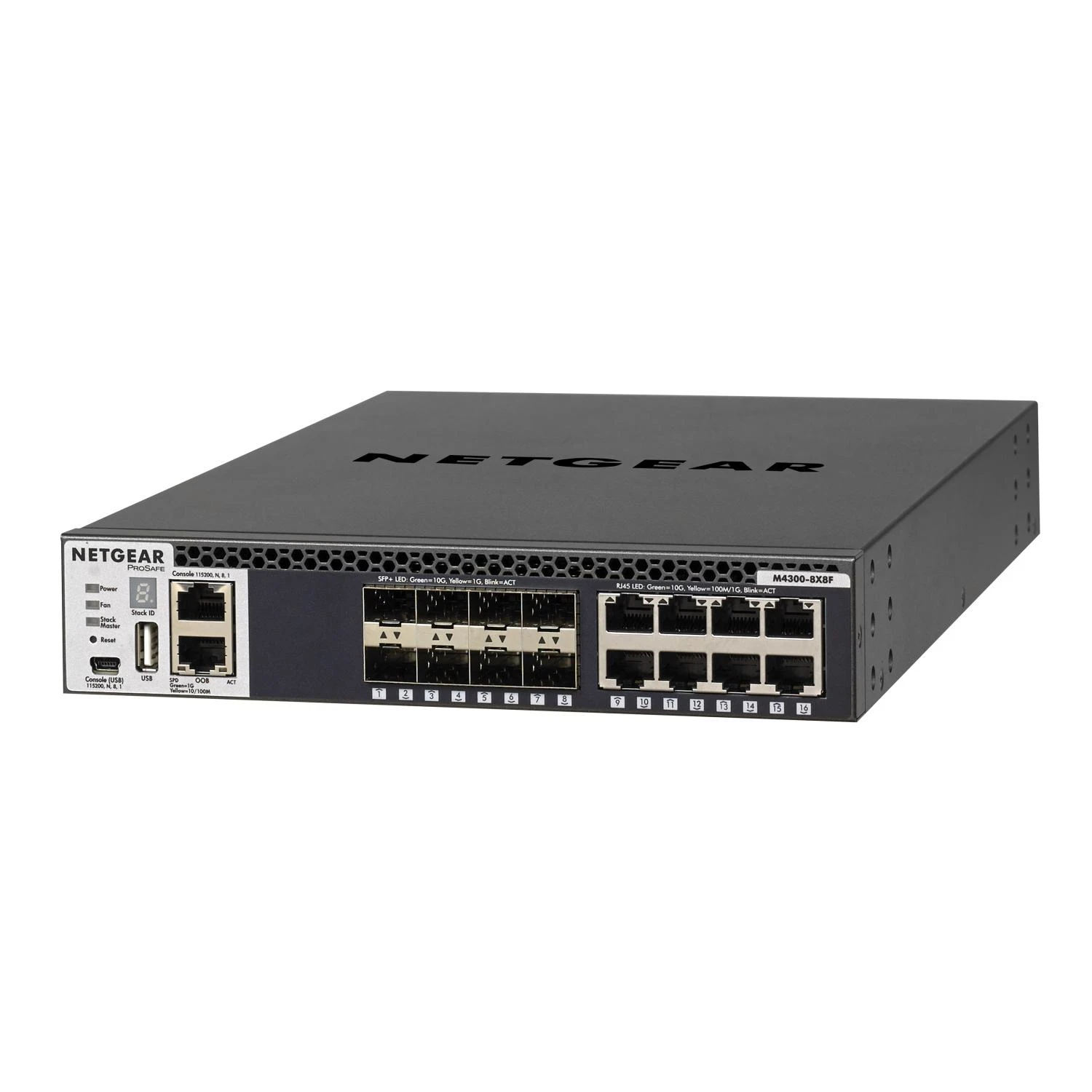 Šakotuvas Netgear Switch M4300-8X8F (XSM4316S-100NES) Valdomas L3, Montuojamas ant stovo, 10 Gbps (RJ-45) jungtys 8, SFP+ jungtys 8, Maitinimo tipas Vienvietis