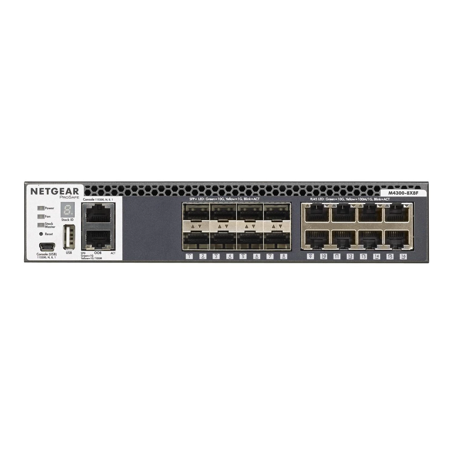 Šakotuvas Netgear Switch M4300-8X8F (XSM4316S-100NES) Valdomas L3, Montuojamas ant stovo, 10 Gbps (RJ-45) jungtys 8, SFP+ jungtys 8, Maitinimo tipas Vienvietis