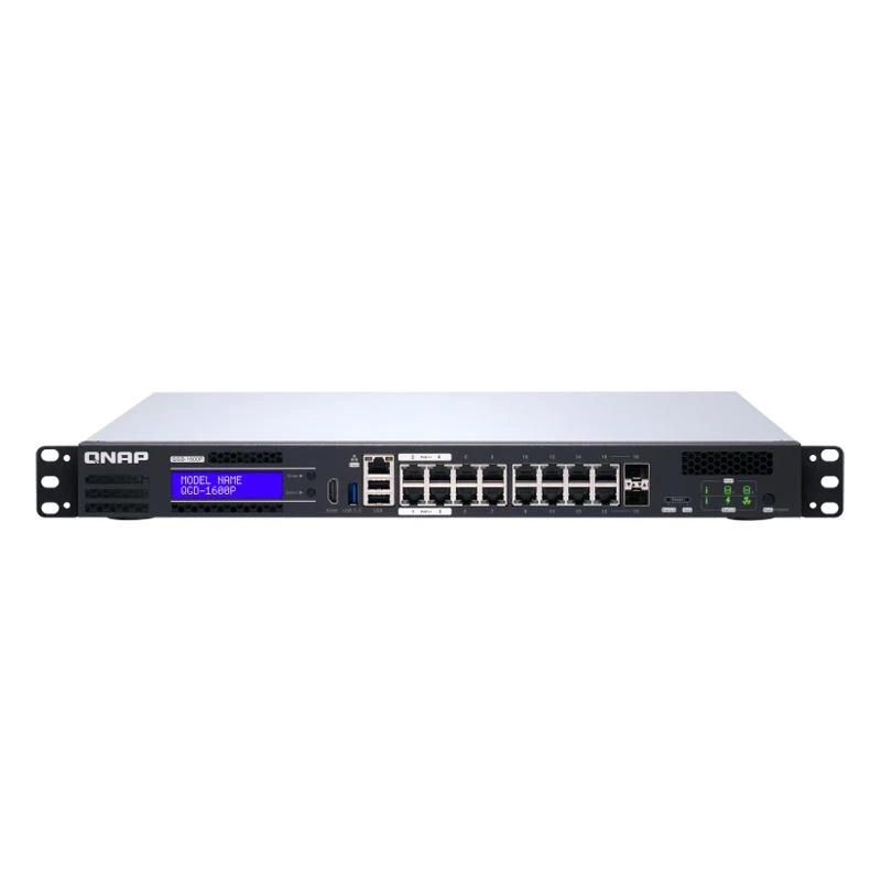 Šakotuvas QNAP QGD-1600P Valdomas Gigabit Ethernet (10/100/1000) Juoda, Pilka Maitinimas per Eternetą (PoE)