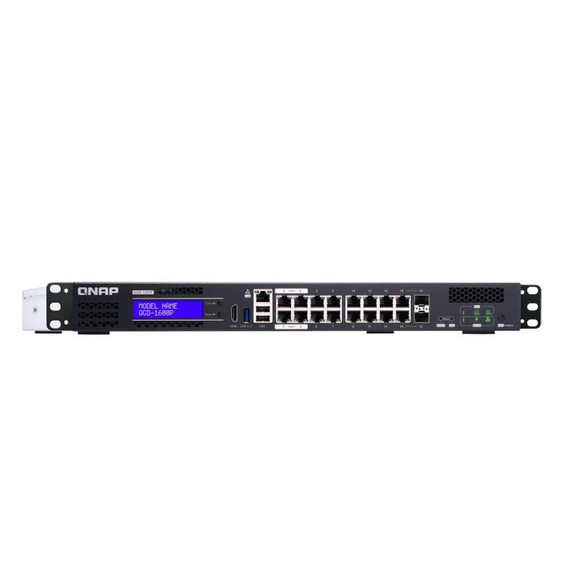 Šakotuvas QNAP QGD-1600P Valdomas Gigabit Ethernet (10/100/1000) Juoda, Pilka Maitinimas per Eternetą (PoE)