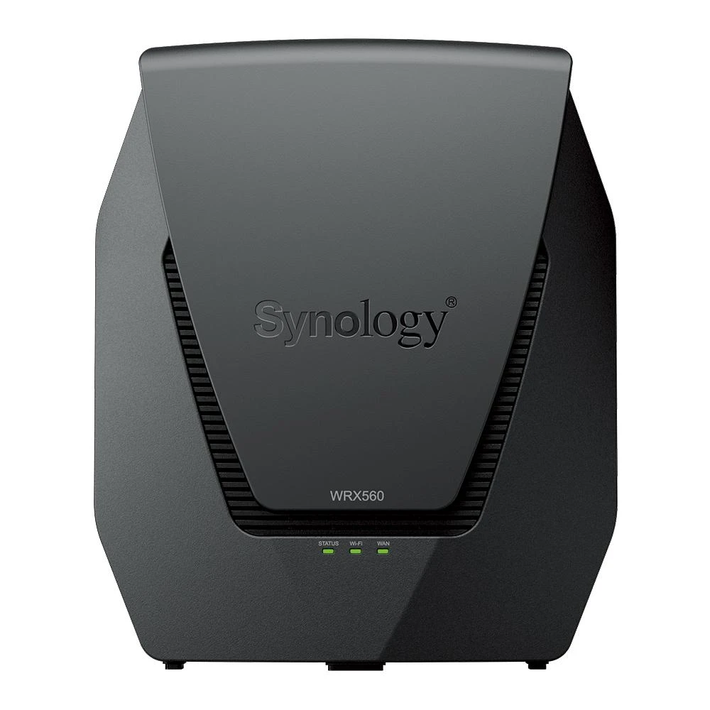 Modemas Synology | Dviejų dažnių „Wi-Fi 6“ Maršrutizatorius | WRX560 | 802.11ax | 600+2400 Mbit/s | 10/100/1000 Mbit/s | Ethernet LAN (RJ-45) jungtys 4 | Tinklo palaikymas: Taip | MU-MiMO: Ne | Mobilusis plačiajuostis ryšys: Ne | Antenos tipas: Vidinė