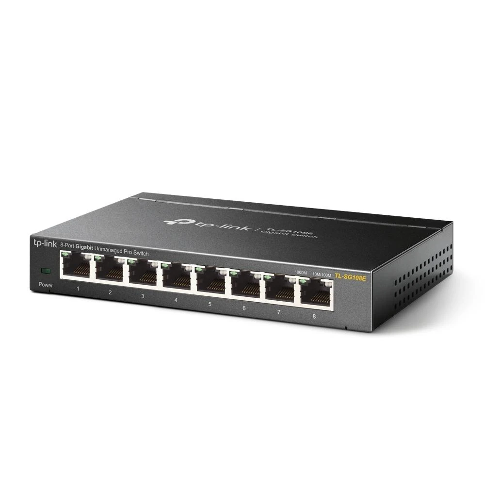 Šakotuvas TP-Link TL-SG108E Netzwerk-Switch 8-Port, Unmanaged, 8x Gigabit RJ45