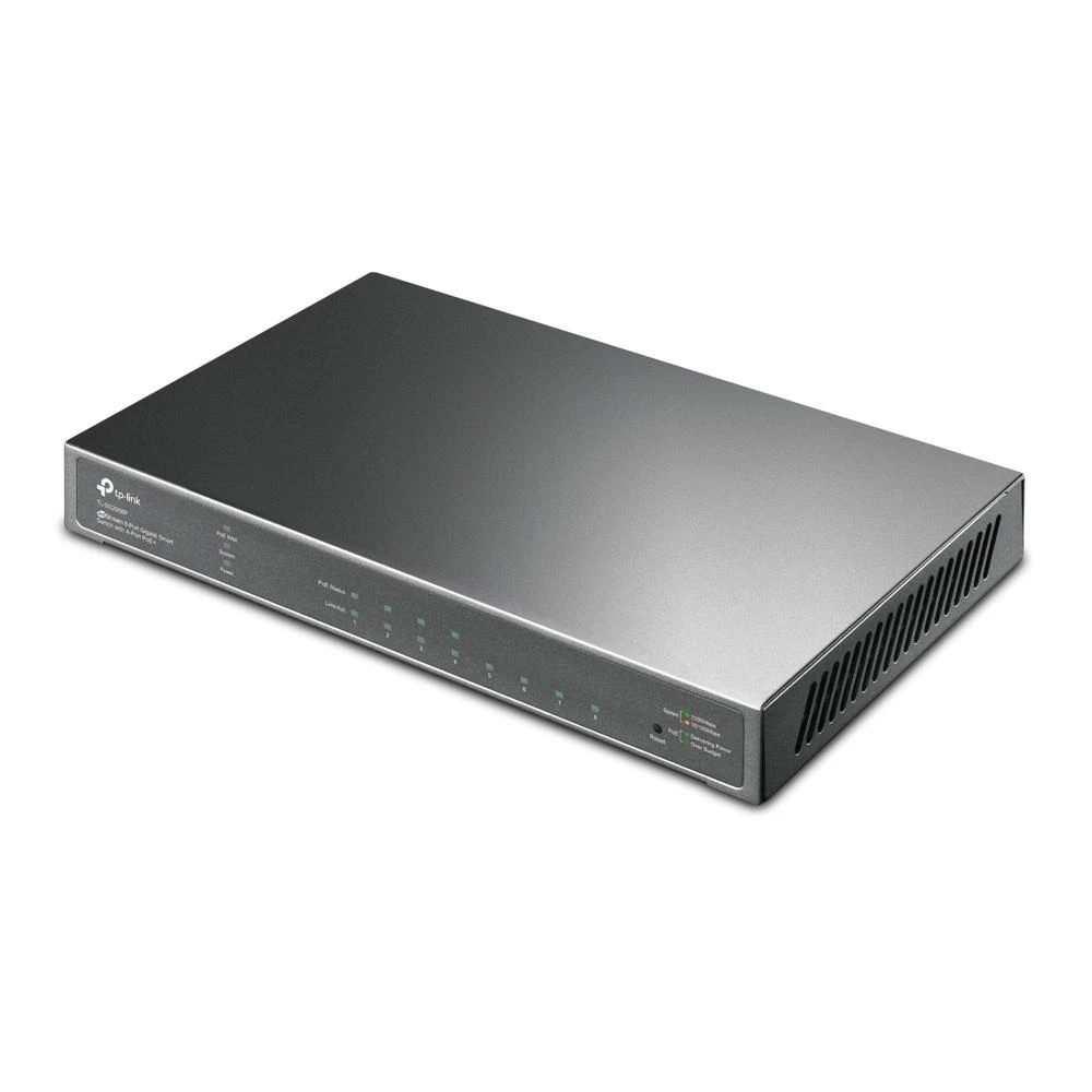Šakotuvas TP-LINK JetStream 8 prievadų Gigabit Smart Switch su 4 prievadų PoE+