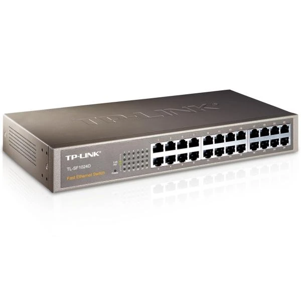Šakotuvas TP-LINK 24port 10/100M Switch Plieninis dėklas