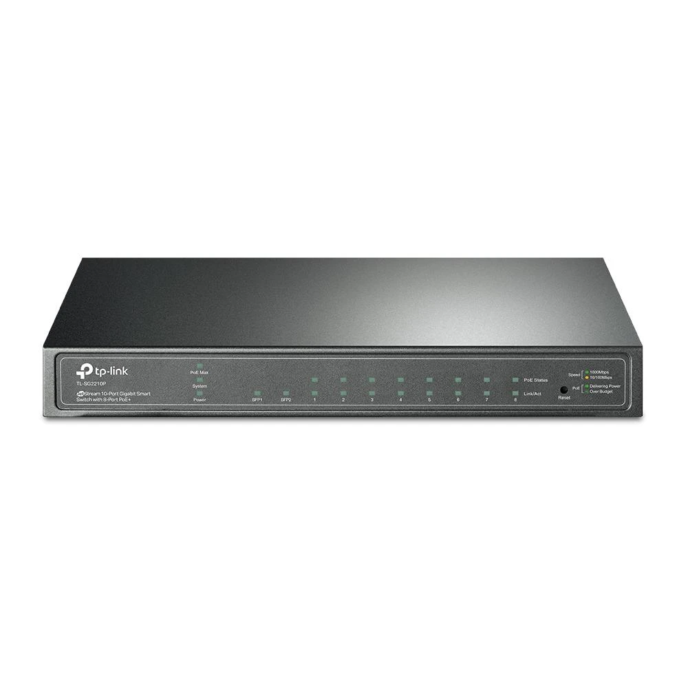 Šakotuvas TP-Link TL-SG2210P Valdomas L2 Gigabit Ethernet (10/100/1000) Maitinimas per Eternetą (PoE) Juoda