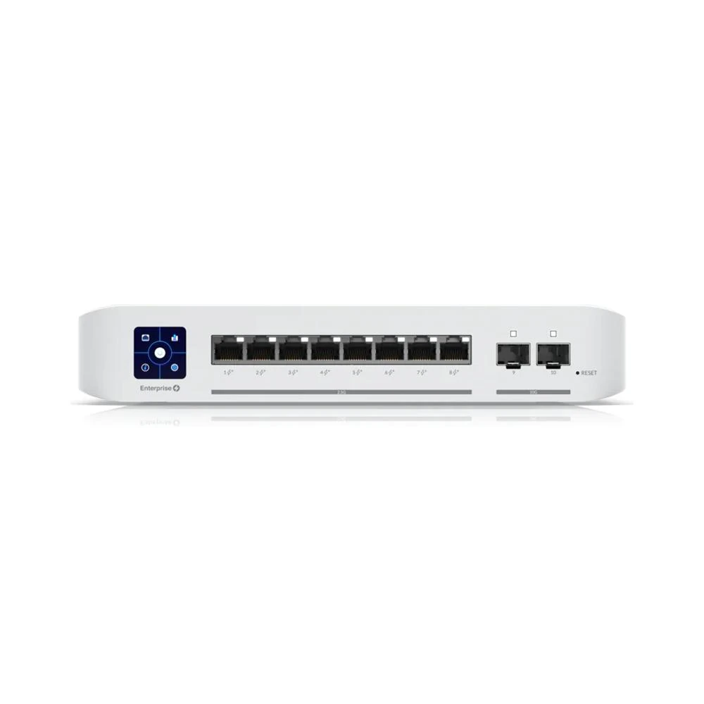 UBIQUITI USW-ENTERPRISE-8-POE UNIFI SWITCH 8x 2.5GB/S RJ45 POE+ 2x 10GB/S SFP+ TOUHSEKRANAS IŠ VISO 120W