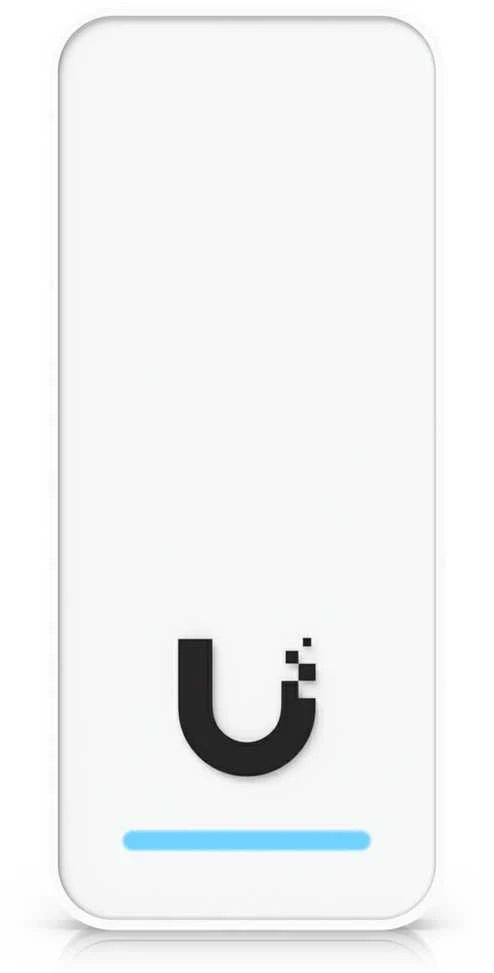 Šakotuvas „Ubiquiti UniFi Access“ antros kartos kompaktiškas vidinis/išorinis skaitytuvas organizacijoms su integruotu pasveikinimo garsiakalbiu ir LED blykste.