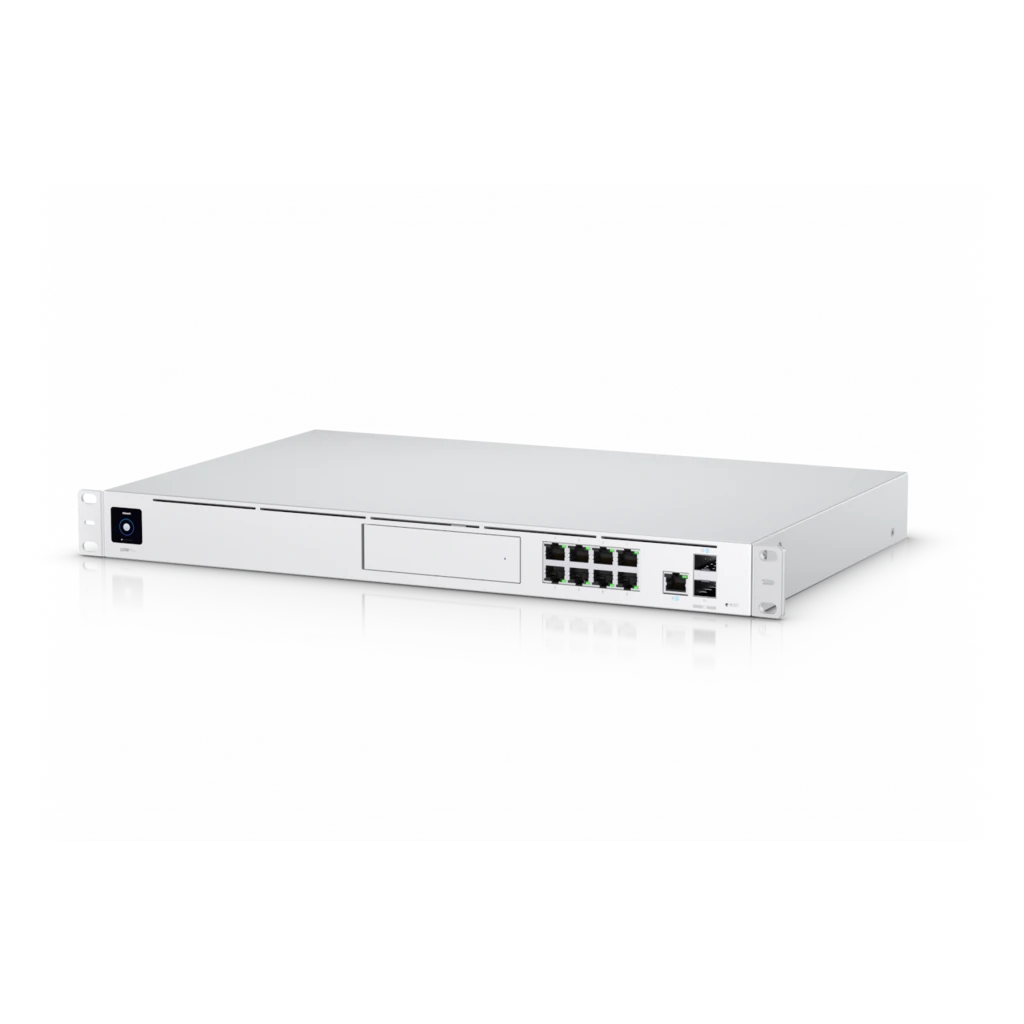 Šakotuvas UBIQUITI UDM-PRO UNIFI DREAM MACHINE 8 PORT SWITCH DAUGIŲ PROGRAMŲ SISTEMA SU 3,5 HDD IŠPLĖTIMU DUAL WAN 10G SFP+ IR 1G RJ45