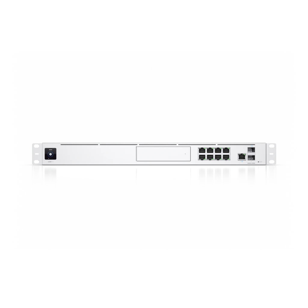 Šakotuvas UBIQUITI UDM-PRO UNIFI DREAM MACHINE 8 PORT SWITCH DAUGIŲ PROGRAMŲ SISTEMA SU 3,5 HDD IŠPLĖTIMU DUAL WAN 10G SFP+ IR 1G RJ45