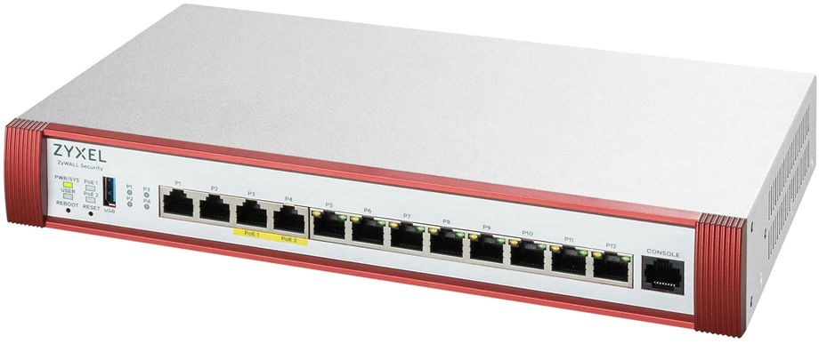Maršrutizatorius ZYXEL USG FLEX 500 H, USER-DEFINABLE PORTS WITH 2*2.5G, 2*2.5G (POE+) & 8*1G, 1*USB WITH 1 YR ENTRY DEFENSE PACK (5Y WARRANTY)