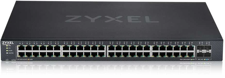 Šakotuvas ZYXEL XGS1935-52, 52 prievadų LITE-L3 išmanusis valdomas komutatorius, 48 gigabitų vario ir 4 10G SFP+ prievadai, hibridinis režimas, autonominis arba „Nebulaflex“ debesis (5 metų garantija)
