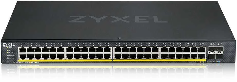 Šakotuvas ZYXEL XGS1935-52HP, 52 prievadų LITE-L3 išmanusis valdomas POE komutatorius, 48x gigabito POE ir 4x 10G SFP+, hibridinis režimas, autonominis arba „Nebulaflex“ debesis, 375 vatų POE (5 metų garantija)