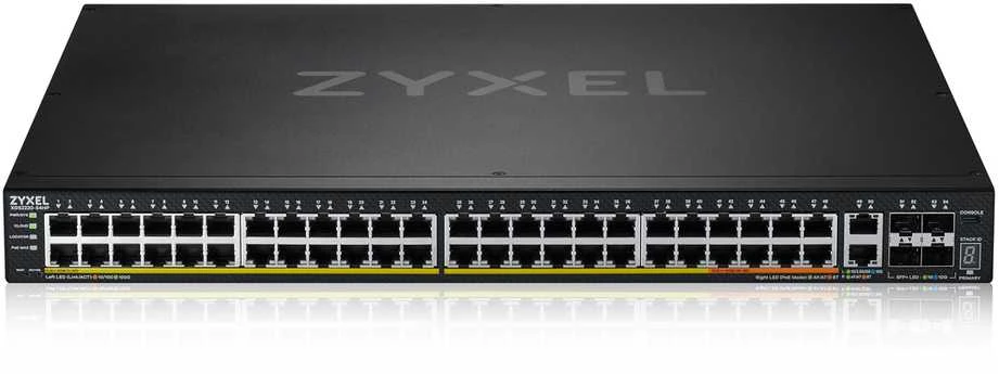 Šakotuvas ZYXEL XGS2220-54FP, L3 PRIEIGOS JUNGIKLIS, 960 W POE, 40XPOE+/10XPOE++, 48X1G RJ45 2X10MG RJ45, 4X10G SFP+ UPLINK, ĮSKA. 1 YR NEBULAFLEX PRO